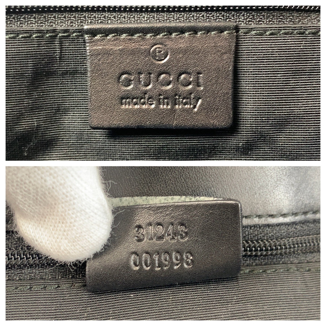 GUCCI Tote Bag 31243 GG canvas, leather black Tote Bag Shoulder Bag Women Used Authentic
