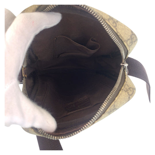 GUCCI Shoulder Bag 122754 GG Supreme Canvas beige Shoulder Bag pochette Women Used Authentic