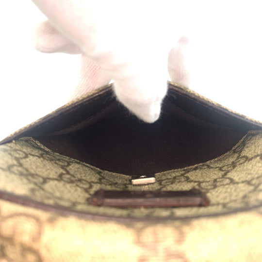 GUCCI Shoulder Bag 122754 GG Supreme Canvas beige Shoulder Bag pochette Women Used Authentic