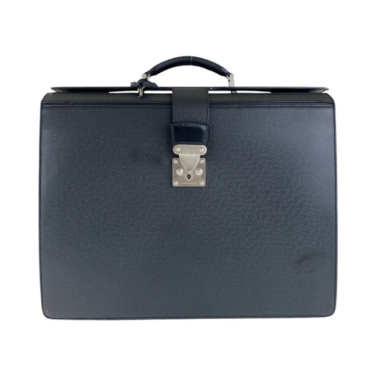 LOUIS VUITTON Business bag M30022 leather black Business bag briefcase Taiga Pilott case Ural mens Used Authentic