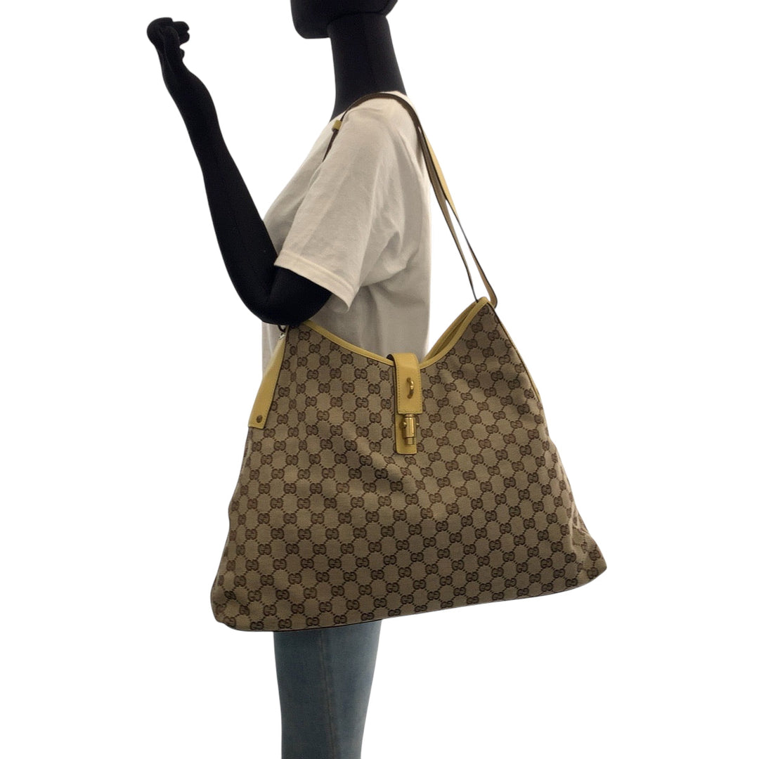 GUCCI Shoulder Bag 109190 GG canvas beige New Jackie