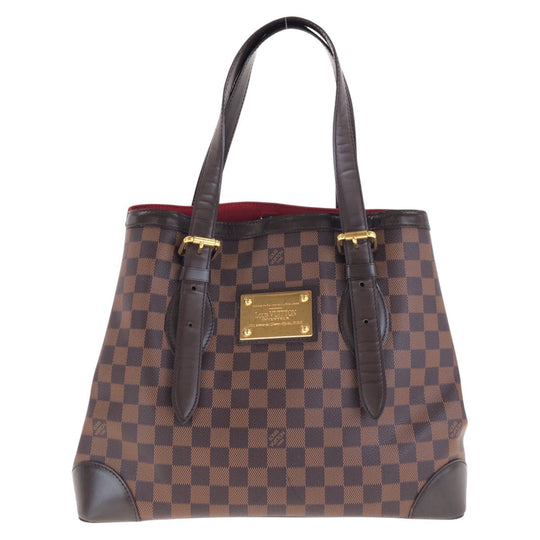 LOUIS VUITTON Tote Bag N51204 PVC, Leather Brown Tote Bag Shoulder Bag Damier Hamstead MM Women Used Authentic