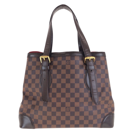 LOUIS VUITTON Tote Bag N51204 PVC, Leather Brown Tote Bag Shoulder Bag Damier Hamstead MM Women Used Authentic