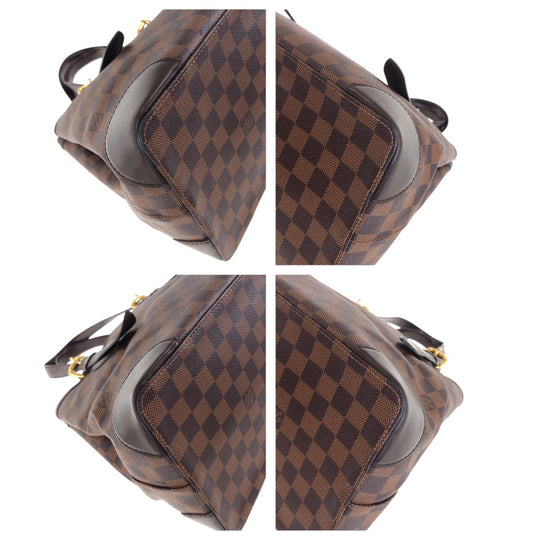 LOUIS VUITTON Tote Bag N51204 PVC, Leather Brown Tote Bag Shoulder Bag Damier Hamstead MM Women Used Authentic