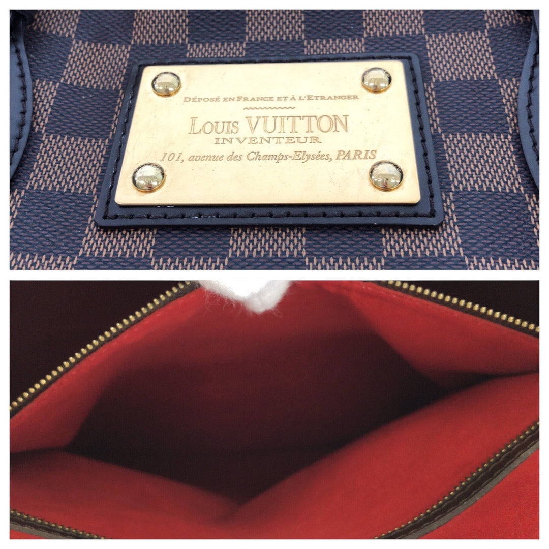 LOUIS VUITTON Tote Bag N51204 PVC, Leather Brown Tote Bag Shoulder Bag Damier Hamstead MM Women Used Authentic