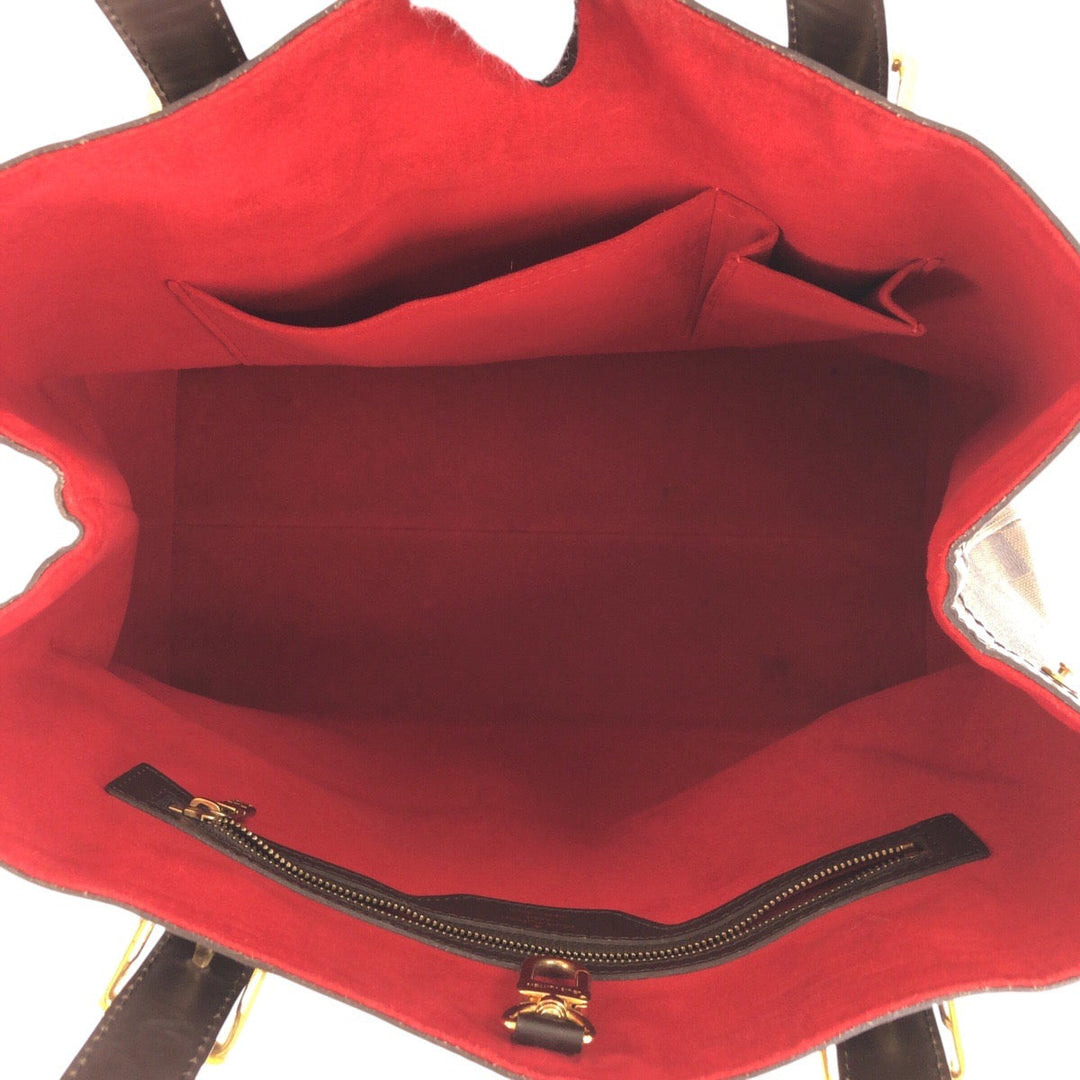 LOUIS VUITTON Tote Bag N51204 PVC, Leather Brown Tote Bag Shoulder Bag Damier Hamstead MM Women Used Authentic