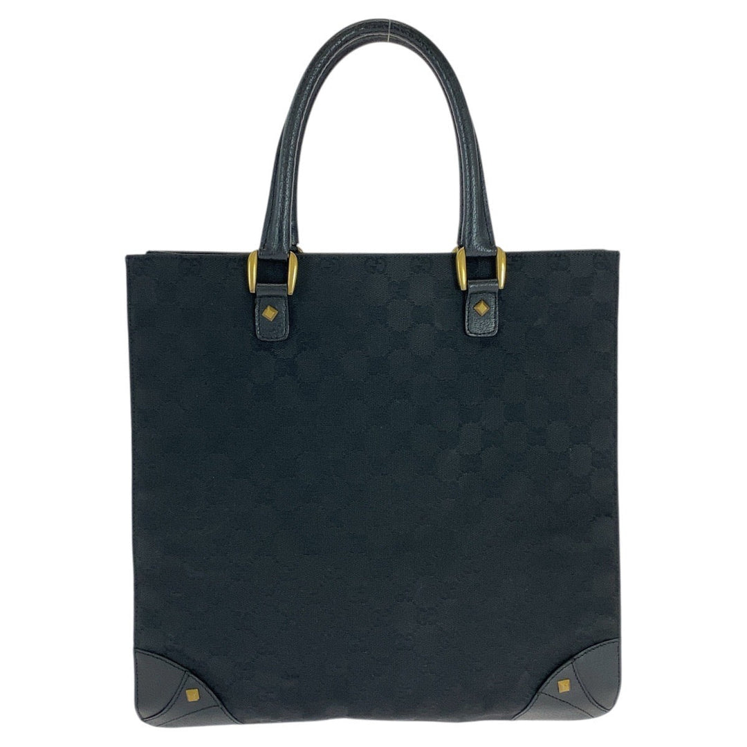 GUCCI Tote Bag 120898 GG canvas, leather black Tote Bag Shoulder Bag Studs Women Used Authentic