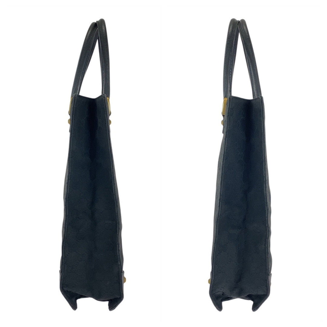 GUCCI Tote Bag 120898 GG canvas, leather black Tote Bag Shoulder Bag Studs Women Used Authentic
