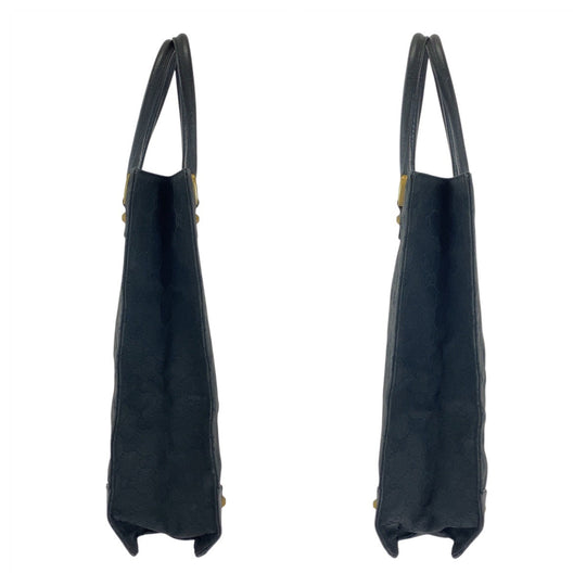 GUCCI Tote Bag 120898 GG canvas, leather black Tote Bag Shoulder Bag Studs Women Used Authentic