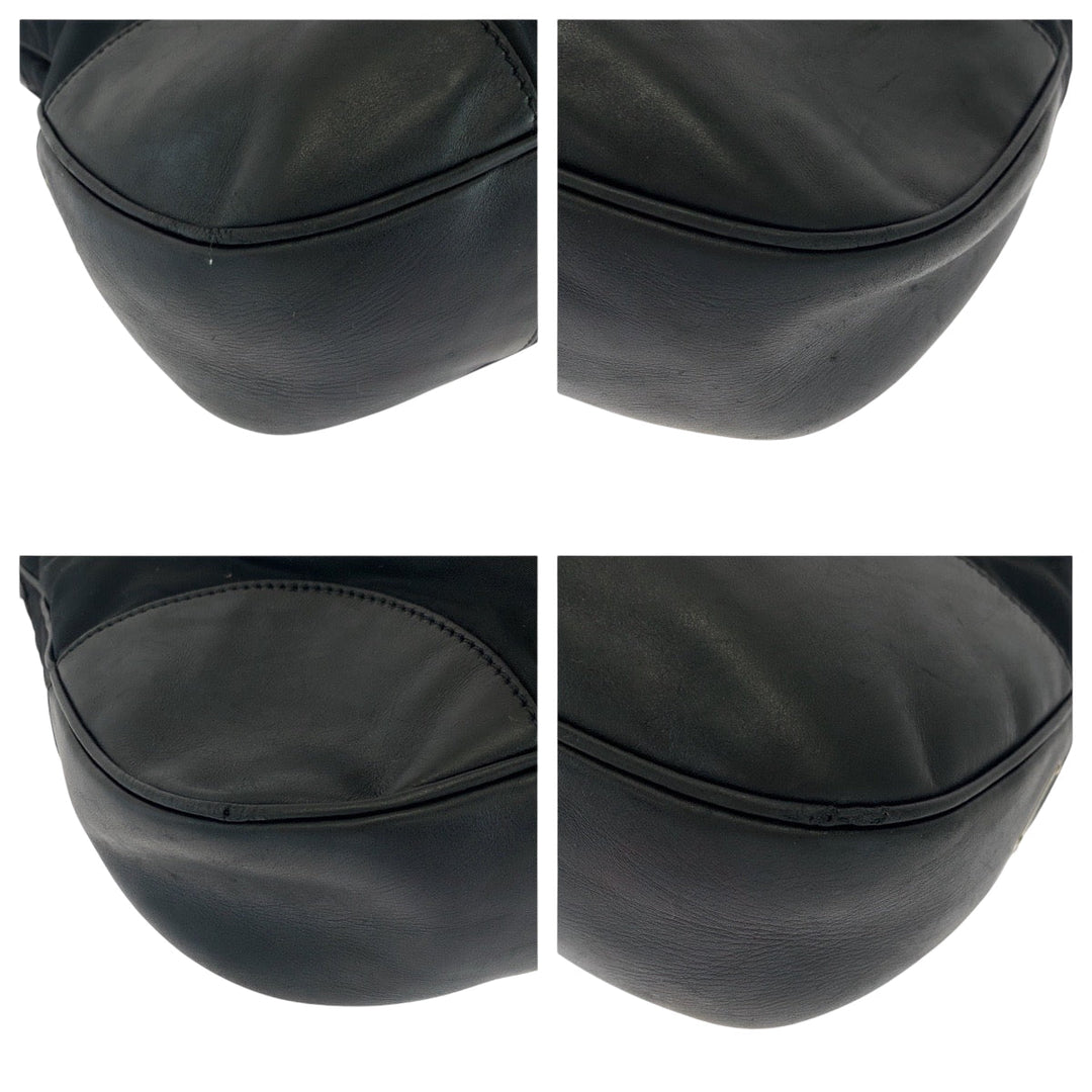 PRADA Shoulder Bag Nylon Black SilverMetal Test Triangle With logo