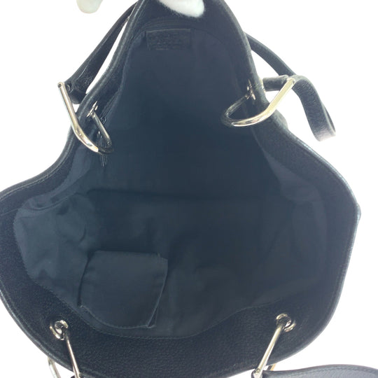 GUCCI Tote Bag 10836 GG canvas Black SilverMetal Tote Bag Shoulder Bag Women Used Authentic
