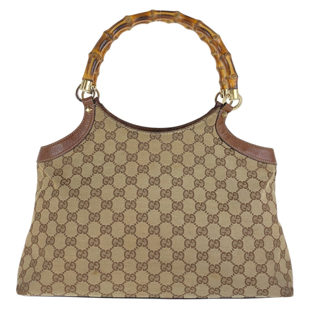 GUCCI Tote Bag 137395 GG canvas Brown Bamboo
