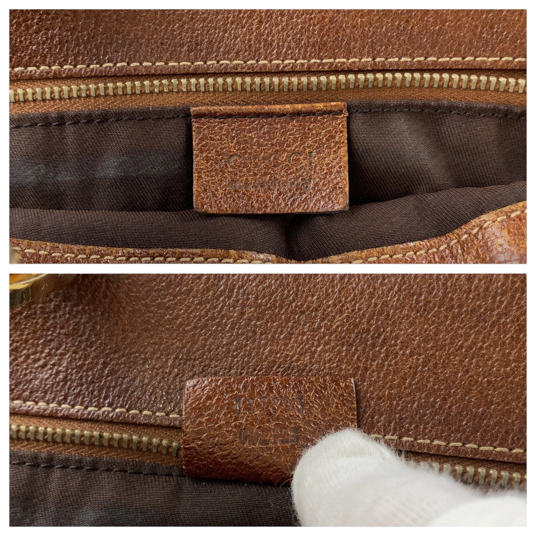 GUCCI Tote Bag 137395 GG canvas Brown Bamboo
