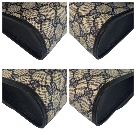 GUCCI Clutch bag 89 01 030 GG Supreme canvas, leather gray Clutch bag business bag Sherry Line Old Gucci Women Used Authentic