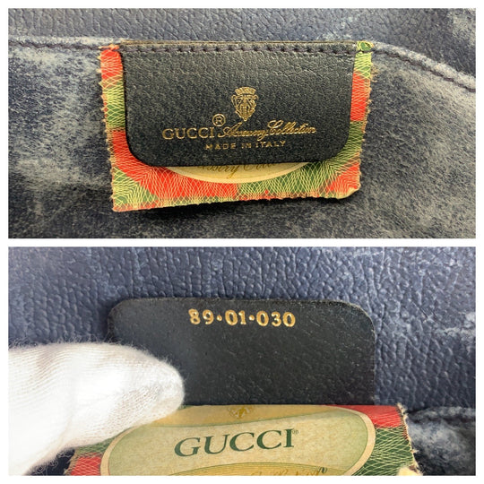 GUCCI Clutch bag 89 01 030 GG Supreme canvas, leather gray Clutch bag business bag Sherry Line Old Gucci Women Used Authentic