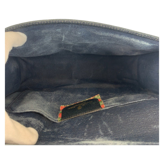 GUCCI Clutch bag 89 01 030 GG Supreme canvas, leather gray Clutch bag business bag Sherry Line Old Gucci Women Used Authentic