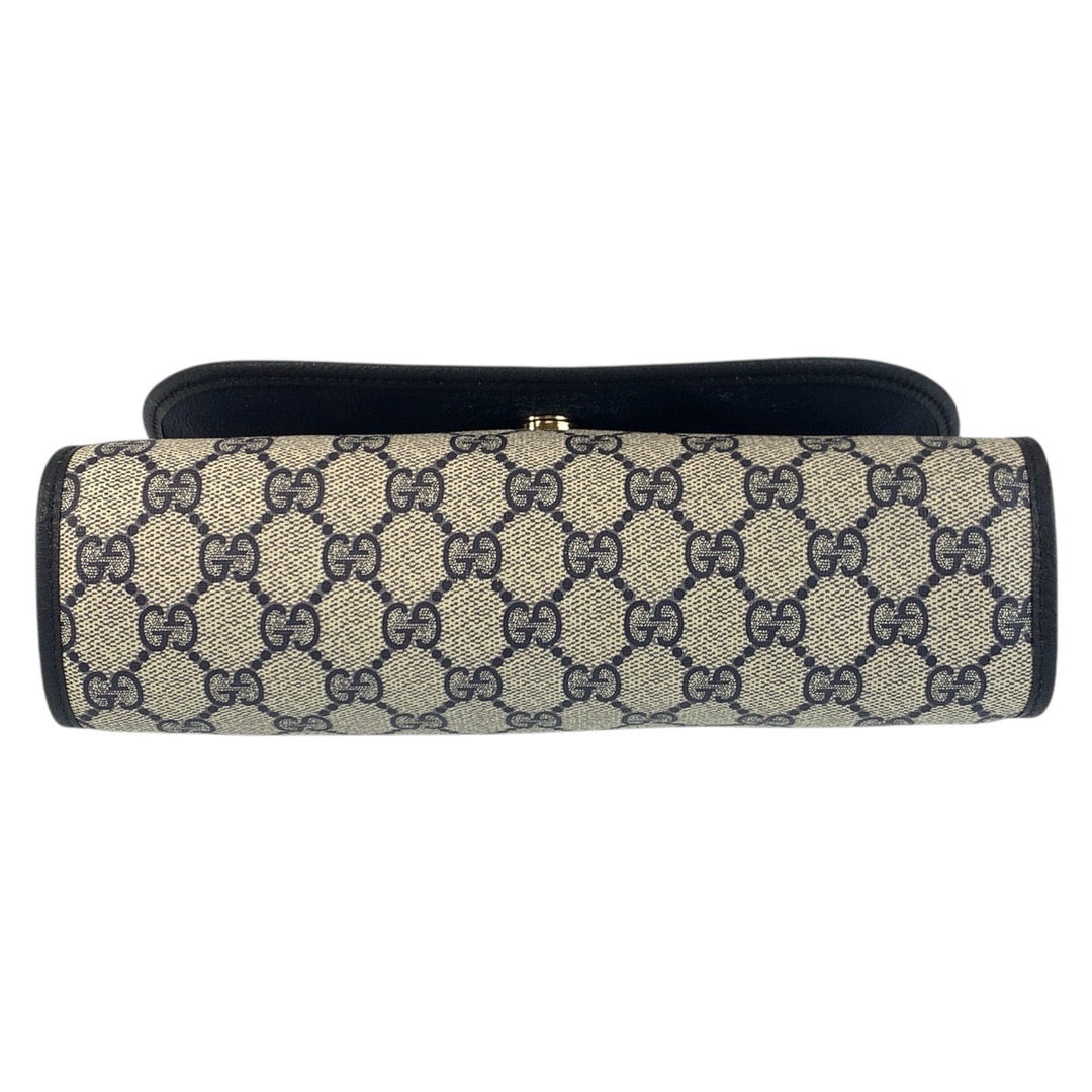 GUCCI Clutch bag 89 01 030 GG Supreme canvas, leather gray Clutch bag business bag Sherry Line Old Gucci Women Used Authentic