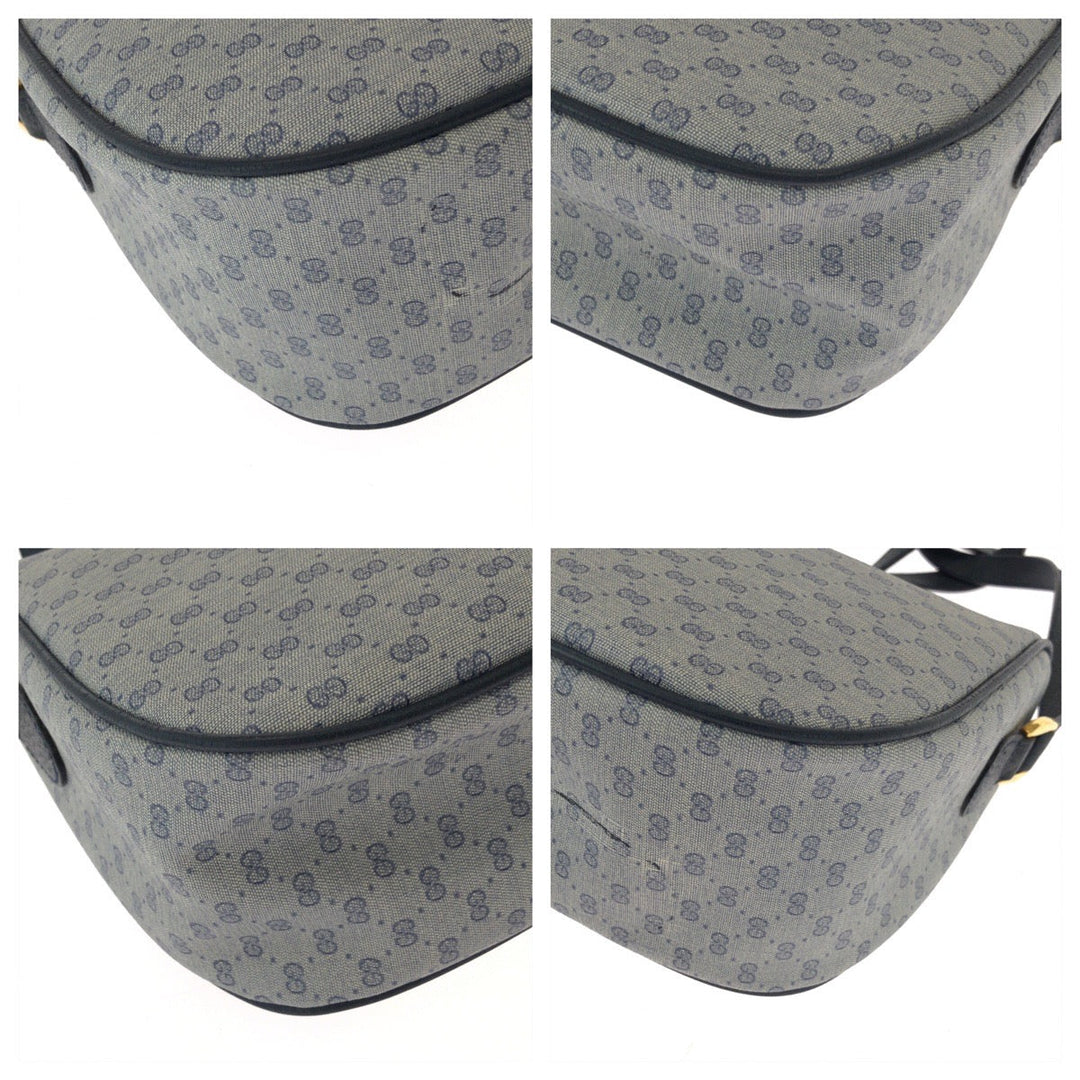 GUCCI Shoulder Bag 89 02 077 GG Supreme Canvas gray Shoulder Bag pochette Old Gucci Women Used Authentic