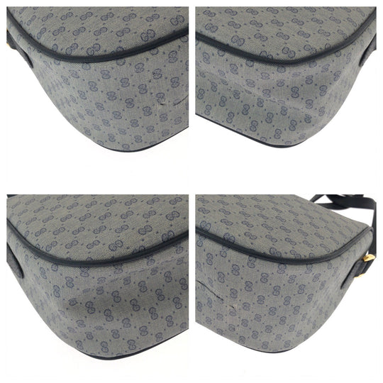 GUCCI Shoulder Bag 89 02 077 GG Supreme Canvas gray Shoulder Bag pochette Old Gucci Women Used Authentic