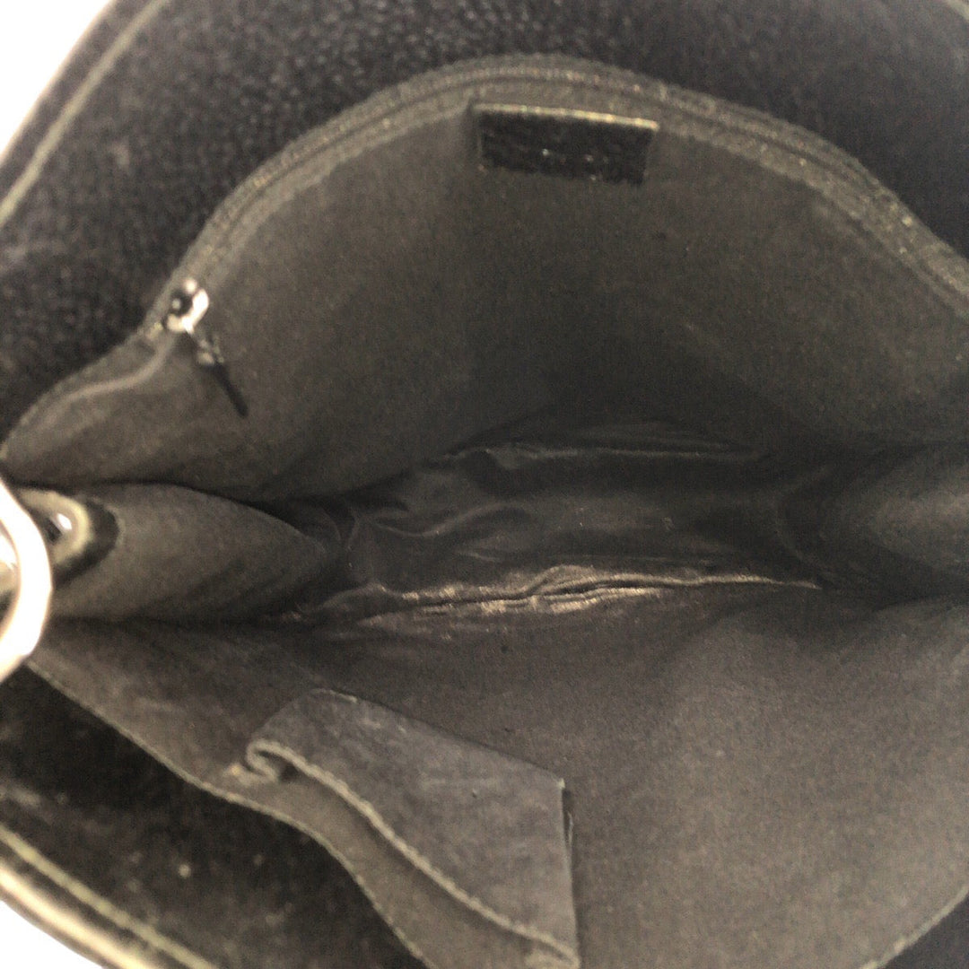 GUCCI Shoulder Bag 120842 GG canvas, leather Black SilverMetal Shoulder Bag pochette Women Used Authentic