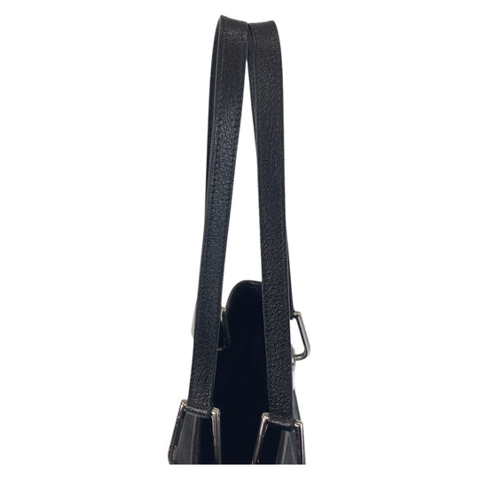 GUCCI Tote Bag 120840 GG canvas, leather Black SilverMetal Tote Bag Shoulder Bag Women Used Authentic