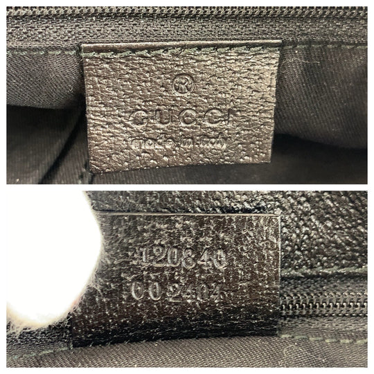 GUCCI Tote Bag 120840 GG canvas, leather Black SilverMetal Tote Bag Shoulder Bag Women Used Authentic