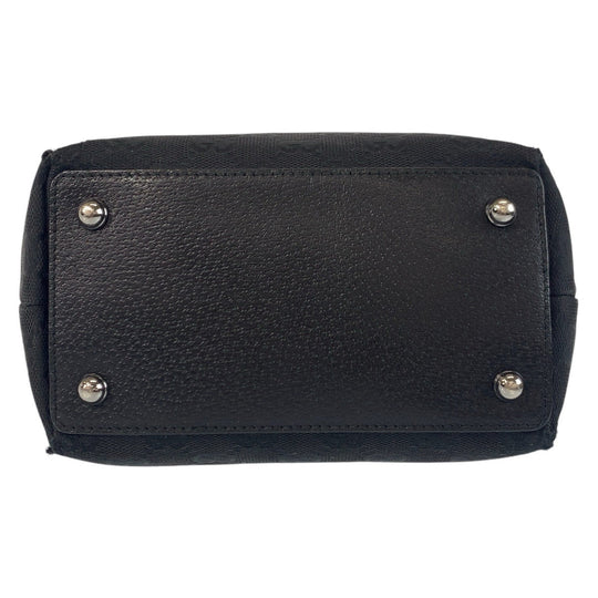 GUCCI Tote Bag 120840 GG canvas, leather Black SilverMetal Tote Bag Shoulder Bag Women Used Authentic
