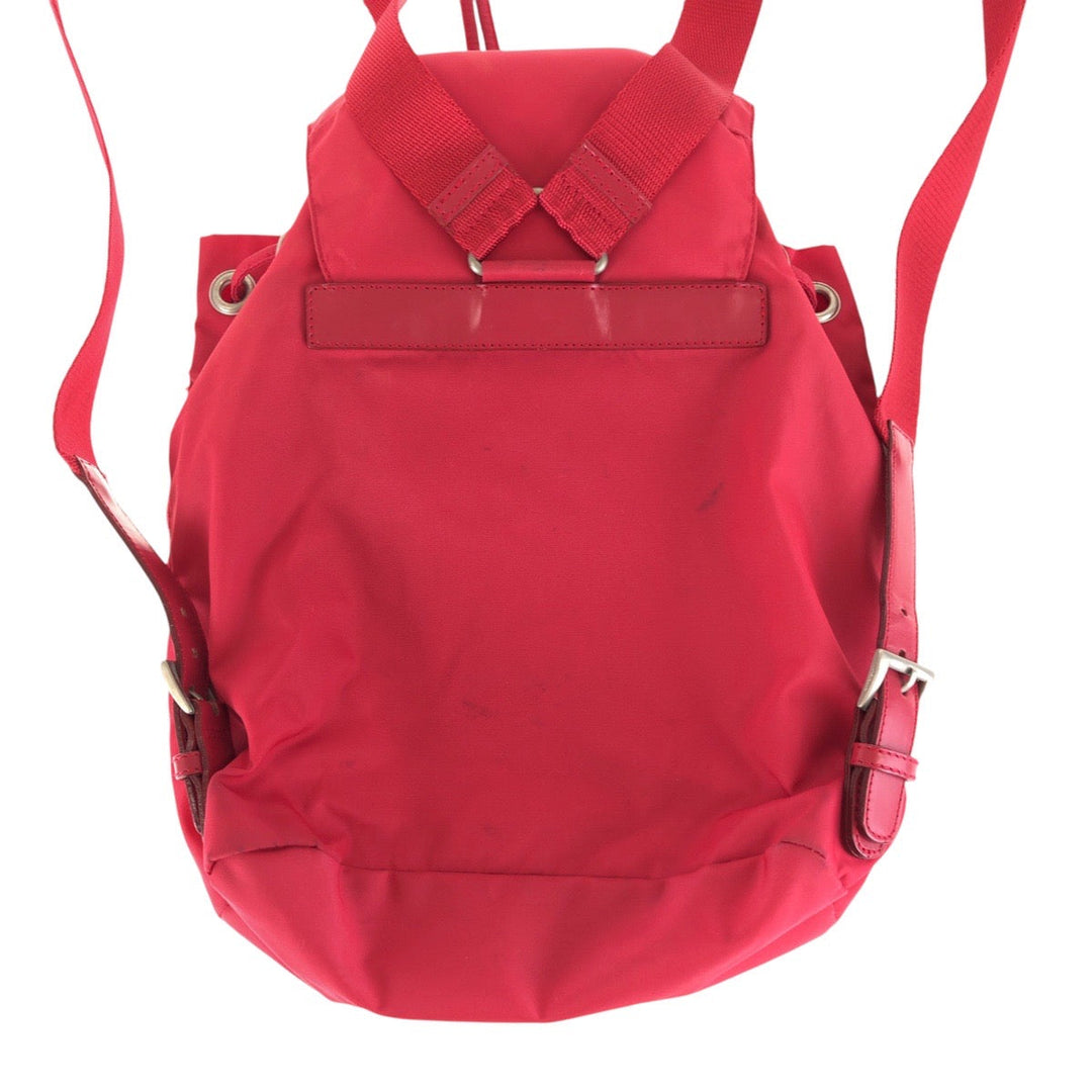 PRADA Backpack Nylon, Leather Red Backpacks & Daypacks Backpacks Test Triangle With logo Women Used Authentic