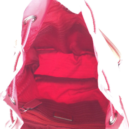 PRADA Backpack Nylon, Leather Red Backpacks & Daypacks Backpacks Test Triangle With logo Women Used Authentic