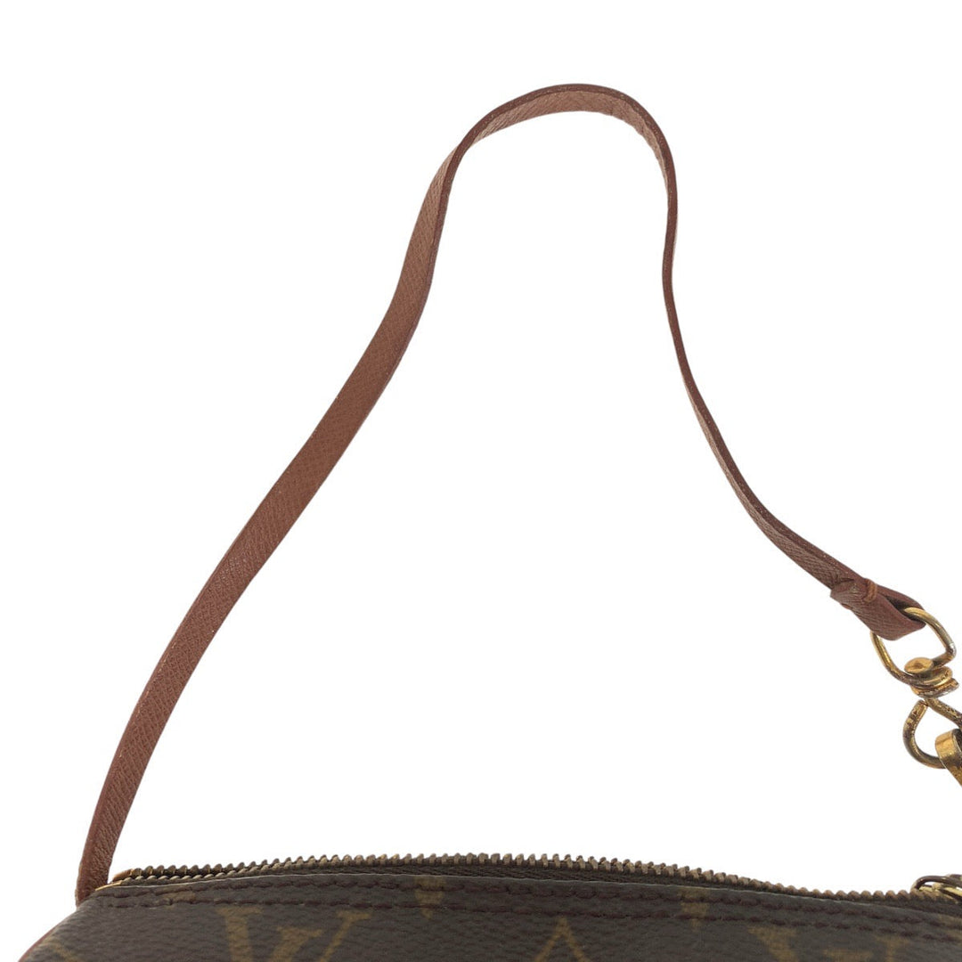 LOUIS VUITTON Pouch M51365 PVC, Leather Brown Gold Metal pouch accessory pouch Monogram Papillon Women Used Authentic