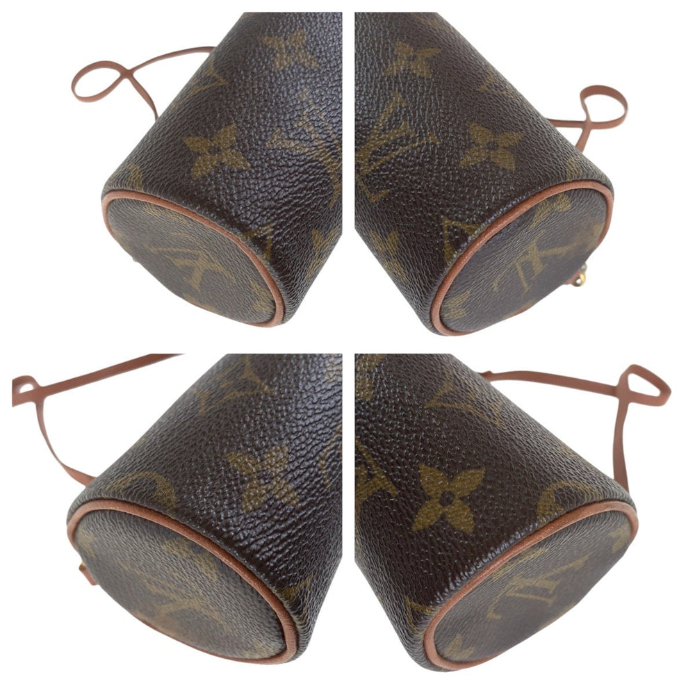 LOUIS VUITTON Pouch M51365 PVC, Leather Brown Gold Metal pouch accessory pouch Monogram Papillon Women Used Authentic