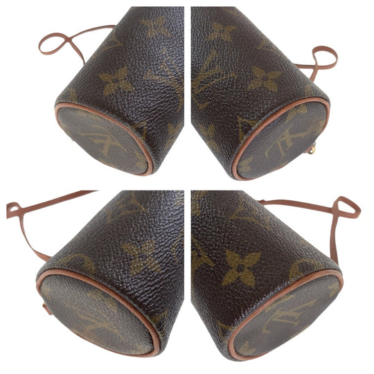 LOUIS VUITTON Pouch M51365 PVC, Leather Brown Gold Metal pouch accessory pouch Monogram Papillon Women Used Authentic