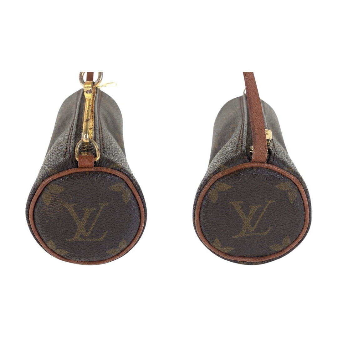 LOUIS VUITTON Pouch M51365 PVC, Leather Brown Gold Metal pouch accessory pouch Monogram Papillon Women Used Authentic