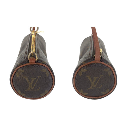 LOUIS VUITTON Pouch M51365 PVC, Leather Brown Gold Metal pouch accessory pouch Monogram Papillon Women Used Authentic