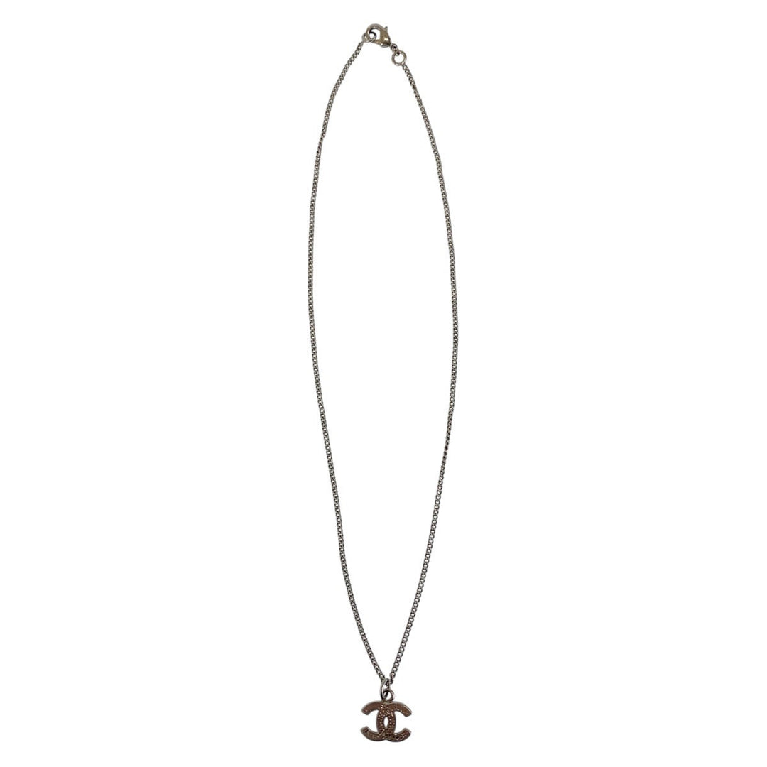CHANEL Necklace Plating, Rhinestone Silver silver COCO Mark Women Used Authentic