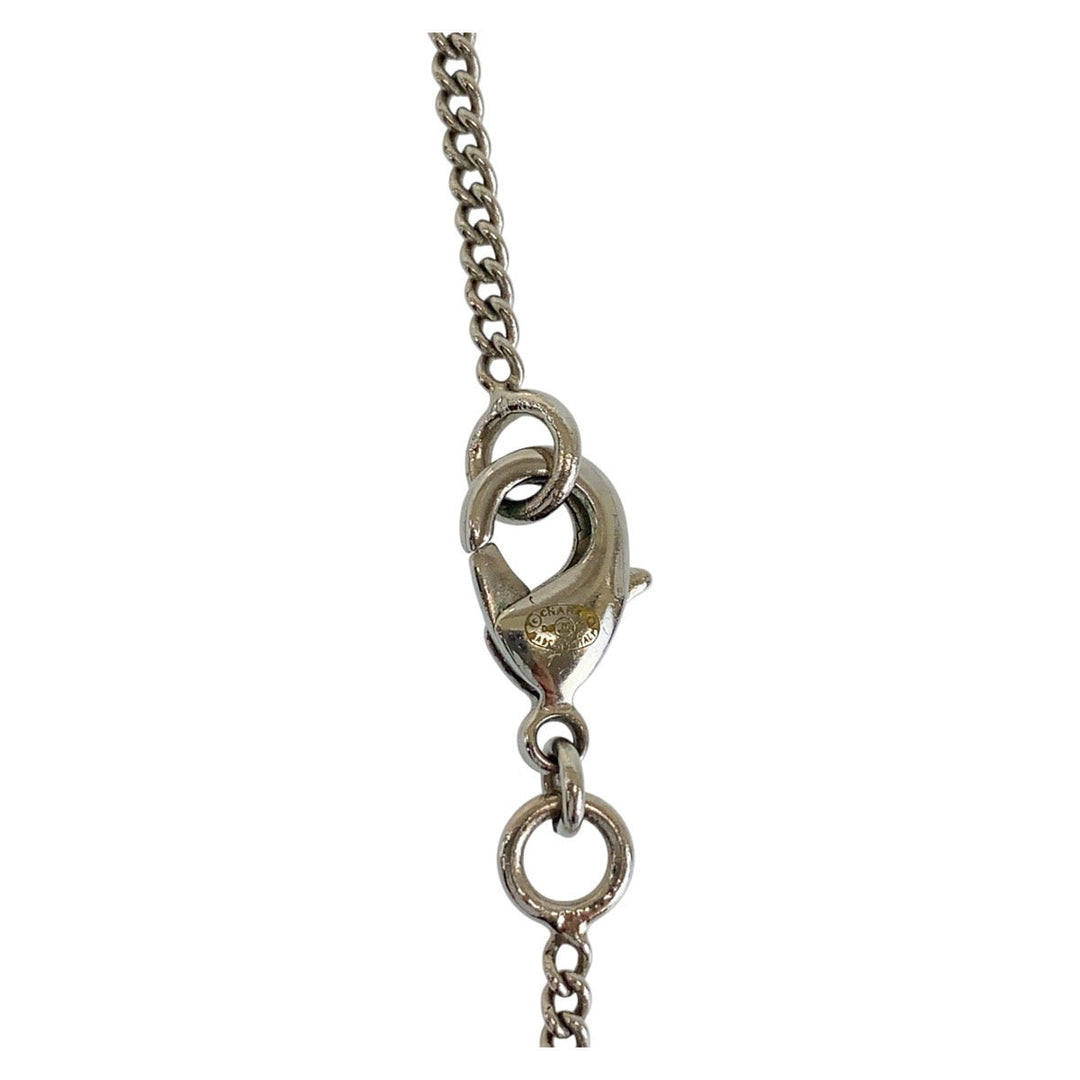 CHANEL Necklace Plating, Rhinestone Silver silver COCO Mark Women Used Authentic