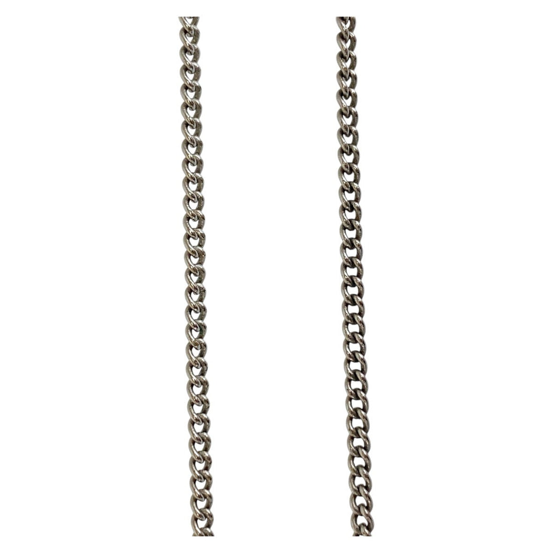 CHANEL Necklace Plating, Rhinestone Silver silver COCO Mark Women Used Authentic