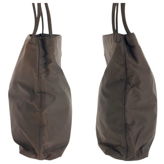 PRADA Shoulder Bag Nylon Brown Test Triangle With logo Women Used Authentic