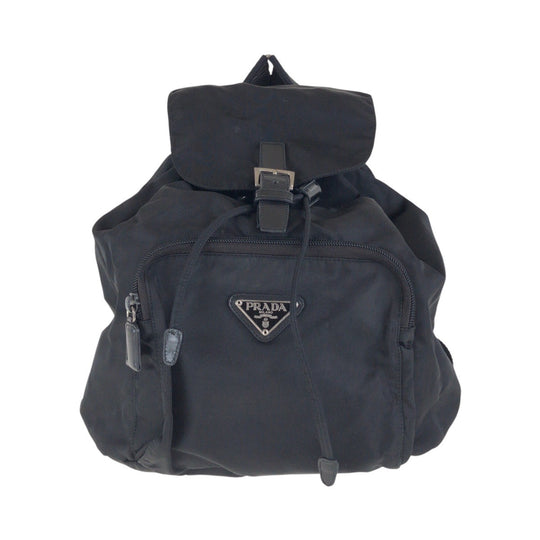 PRADA Backpack Nylon, Leather black Backpacks & Daypacks Backpacks Test Triangle With logo Women Used Authentic