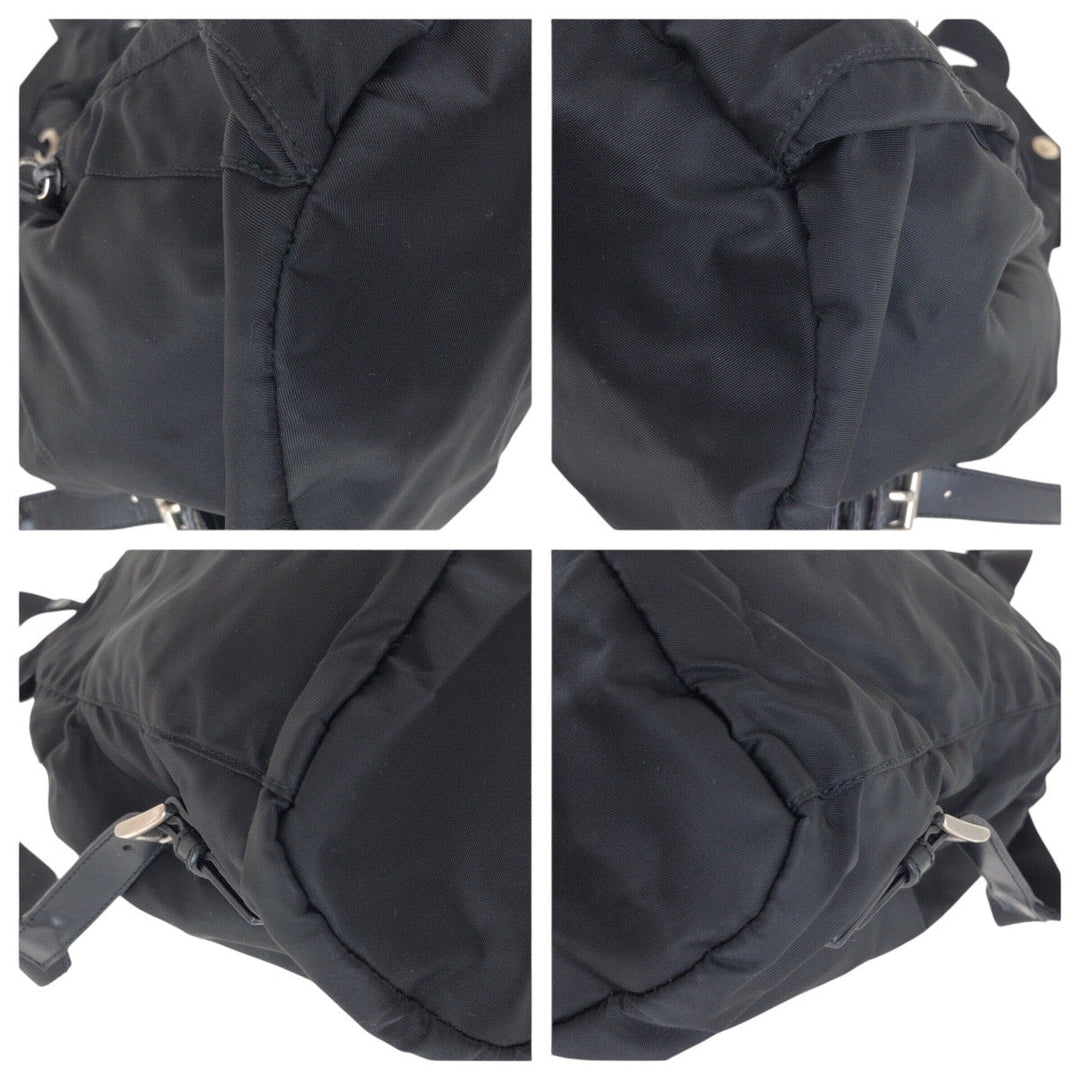 PRADA Backpack Nylon, Leather black Backpacks & Daypacks Backpacks Test Triangle With logo Women Used Authentic