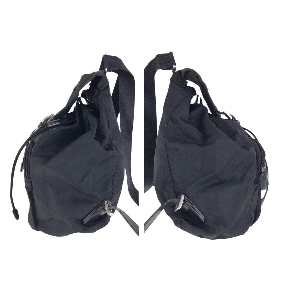 PRADA Backpack Nylon, Leather black Backpacks & Daypacks Backpacks Test Triangle With logo Women Used Authentic