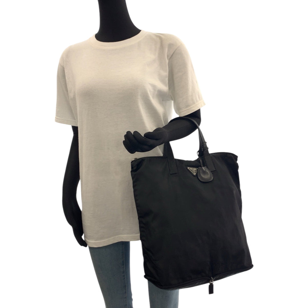 PRADA Tote Bag Nylon black Packable