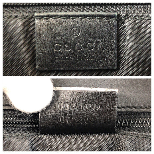 GUCCI Tote Bag 002 1099 GG canvas, leather Beige Black Gold Metal Tote Bag Shoulder Bag Women Used Authentic