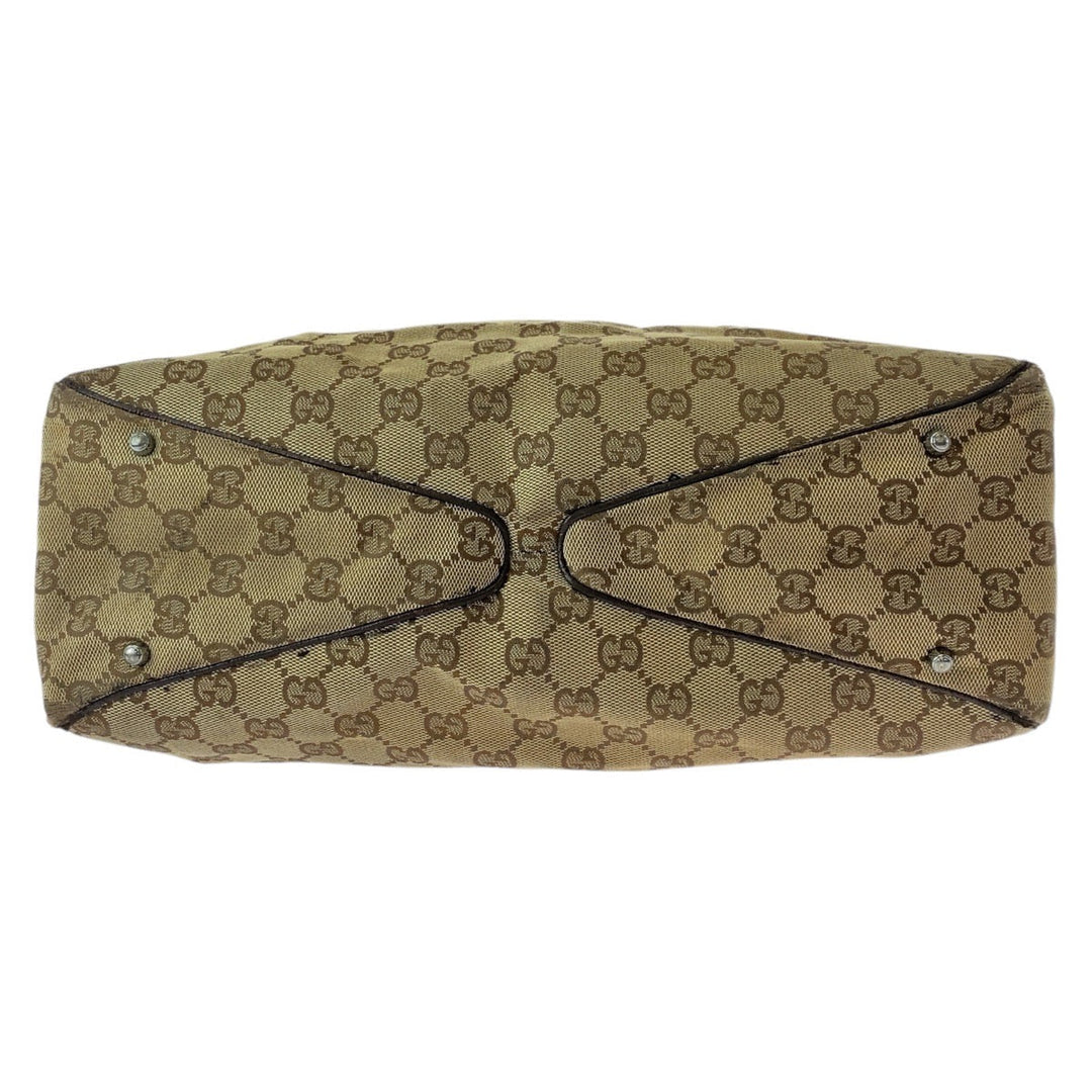 GUCCI Tote Bag 113017 GG canvas Beige brown