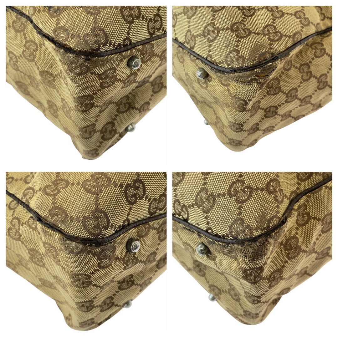 GUCCI Tote Bag 113017 GG canvas Beige brown