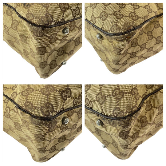 GUCCI Tote Bag 113017 GG canvas Beige brown