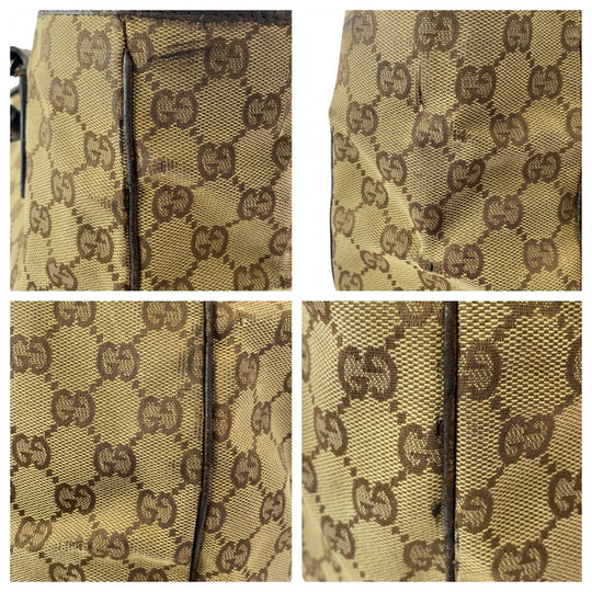 GUCCI Tote Bag 113017 GG canvas Beige brown