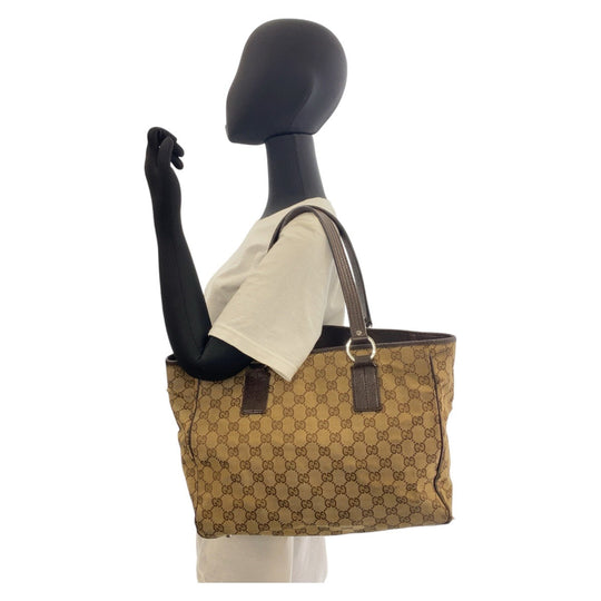 GUCCI Tote Bag 113017 GG canvas Beige brown