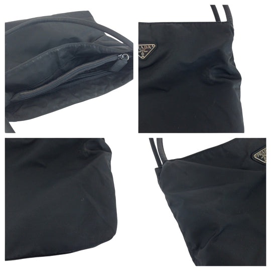PRADA Tote Bag B6243 Nylon black Tote Bag Shoulder Bag Test Triangle With logo Women Used Authentic