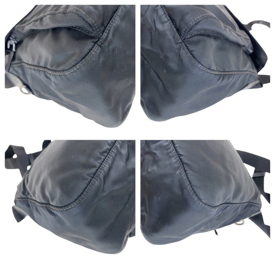 PRADA Shoulder Bag Nylon black Shoulder Bag pochette Test Triangle With logo Women Used Authentic